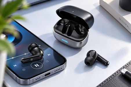 Anc Enc Bluetooth Kulaklık Earbuds Tipi Kulaklık  TWS Kulak İçi siyah kablosuz şarj kutulu kulaklık(Kutu 400 mAh - Kulaklık 40mAh + 5 Saat Aktif Çalışma + Işık/Sensör Özelli + 12m Çekim Mesafesi)