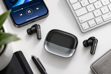 Anc Enc Bluetooth Kulaklık Earbuds Tipi Kulaklık  TWS Kulak İçi siyah kablosuz şarj kutulu kulaklık(Kutu 400 mAh - Kulaklık 40mAh + 5 Saat Aktif Çalışma + Işık/Sensör Özelli + 12m Çekim Mesafesi)