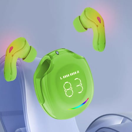Yeşil Kablosuz Kulaklık Kulak İçi Silikonlu Bluetooth kablosuz şarjlı kulaklık şarj kutulu kulaklık