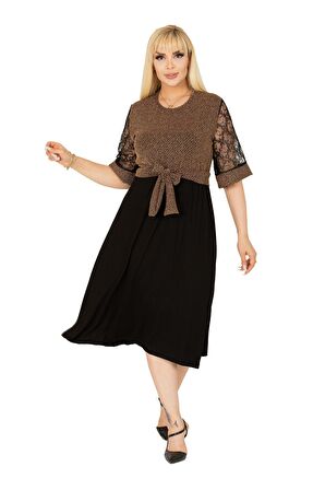 Işıltılı Büyük Beden Abiye Elbise 15E-2392