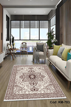 Pamuk Dokuma Taban Kaymaz Yıkanabilir Klasik Desenli  Salon Halısı Mutfak Halısı Koridor Halısı