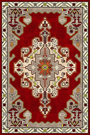 Pamuk Dokuma Taban Kaymaz Yıkanabilir Klasik Desenli  Salon Halısı Mutfak Halısı Koridor Halısı