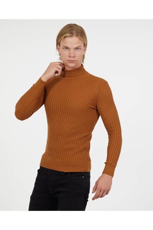 Slim Fit Naturel Pamuk Balıkçı Yaka Kazak Tüylenmeyen Rahat Slimfit Triko Dar Kesim Kazak