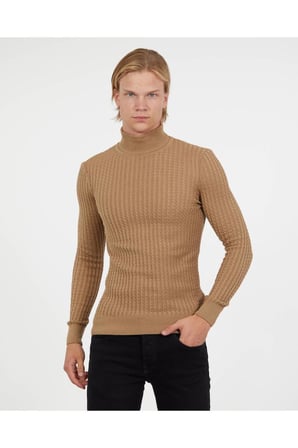 Slim Fit Naturel Pamuk Balıkçı Yaka Kazak Tüylenmeyen Rahat Slimfit Triko Dar Kesim Kazak