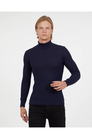 Slim Fit Naturel Pamuk Balıkçı Yaka Kazak Tüylenmeyen Rahat Slimfit Triko Dar Kesim Kazak