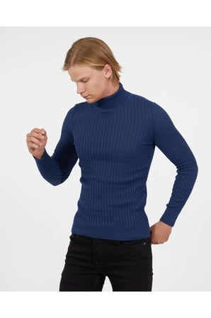 Slim Fit Naturel Pamuk Balıkçı Yaka Kazak Tüylenmeyen Rahat Slimfit Triko Dar Kesim Kazak
