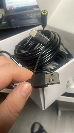 15mm 15m Geniş Açılı Ultra HD Yılan Kamera – Güçlü Işık, Type-C, Android Uyumlu