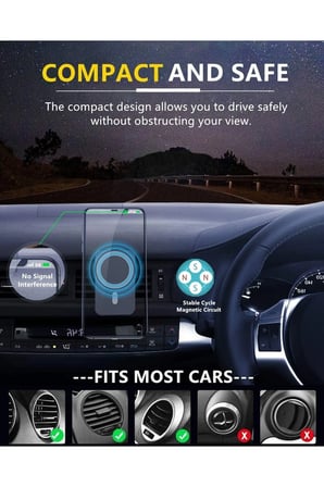 15W Magnetic Wireless Car Charging Mıknatıslı Kablosuz Araç Şarj Aleti Telefon Tutucu