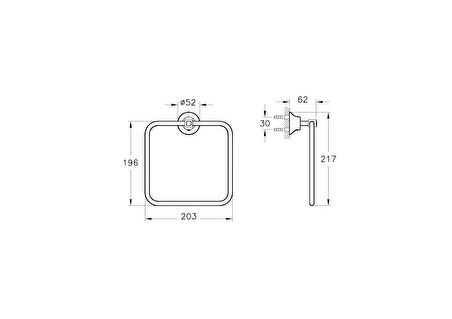 VitrA Juno Classic A4442023 Halka Havluluk, Altın