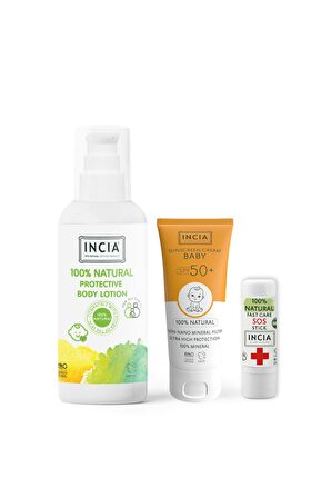 INCIA %100 Doğal Bebek Güneş Bakım Seti