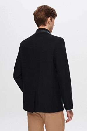 Ds Damat Regular Fit Lacivert Dik Yaka Kaşe Kaban 1HCK78ORT5033