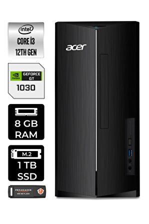 ACER ASPİRE i3 12100 8GB RAM 1TB SSD GT1030/4GB FDOS DT.BHUEM.004 MASAÜSTÜ PC & PER4 BELLEK