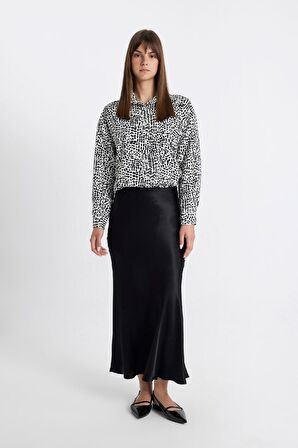 DeFacto Relax Fit Desenli Uzun Kollu Gömlek Tunik D1435AX24HSER105
