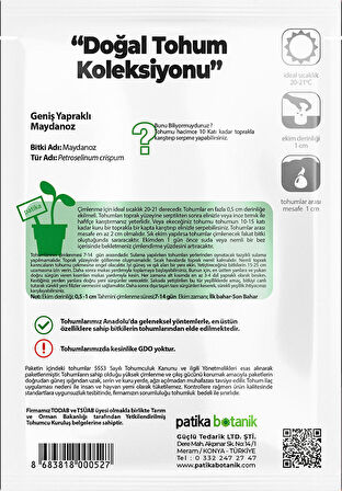 4000 Adet Yerli Ata Geniş Yapraklı Maydonoz Tohumu