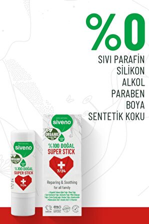 Siveno %100 Doğal Super Stick Anlık Yatıştırıcı Onarıcı Organik Yalancı İğde Yağlı Bitkisel 6 gr