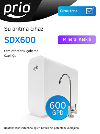 Prio SDX600 Tanksız Direkt Akışlı Pompalı Su Arıtma Cihazı