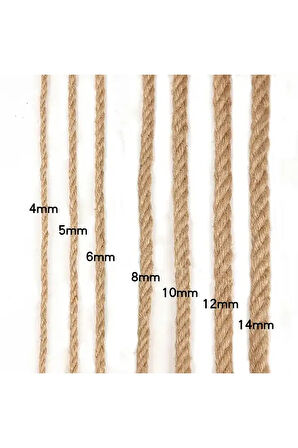 3 mm 5 Metre Jüt Halat Kendir İp Hasır Urgan 