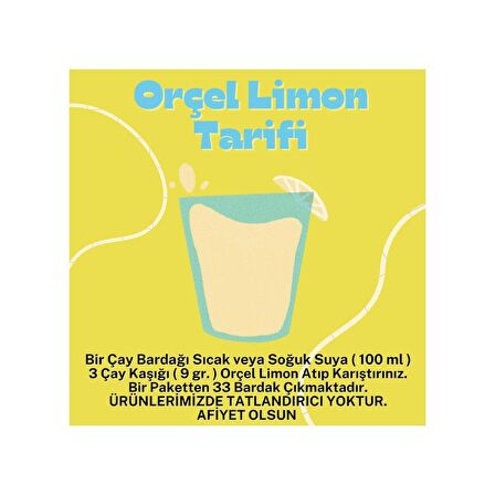 Orçel Limon Aromalı İçecek Tozu Oralet Çay 300gr.x 15 Adet