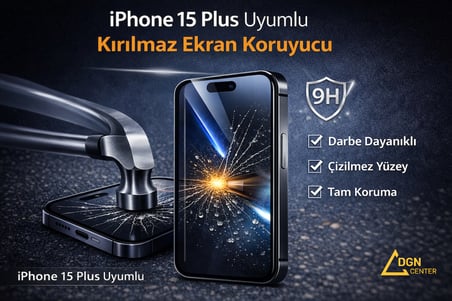  İphone 15 Plus Uyumlu Kırılmaz Ekran Koruyucu