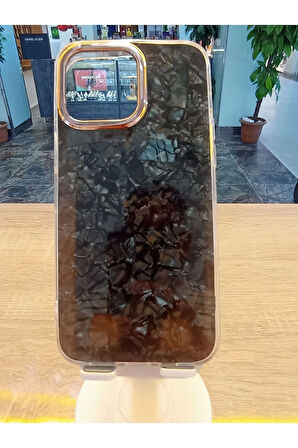 İPhone 15 Pro Uyumlu Mermer Desen Darbe Korumalı Premium Kapak