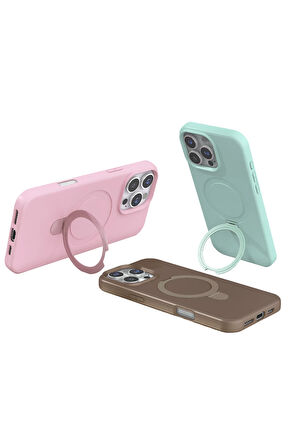 Apple iPhone 15 Pro Max Kılıf MgSafe Özellikli Standlı Kapak Azn-Regal