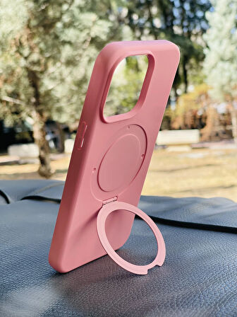 Apple iPhone 15 Pro Max Kılıf MgSafe Özellikli Standlı Pastel Renkler Azn-Reggal