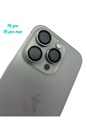 Iphone 15 Pro Max - 15 Pro Safir Kamera Lens Koruyucu Natural Titanyum
