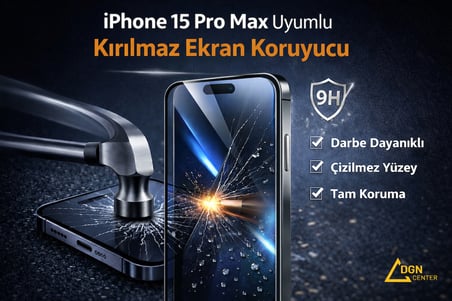  İphone 15 Pro Max Uyumlu Kırılmaz Ekran Koruyucu