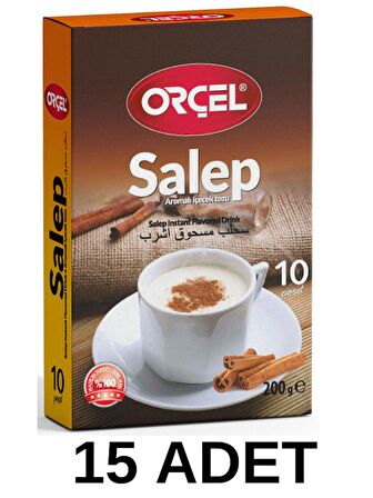 Orçel Sahlep (Sahlep 10 Fincan tek İçimlik Tarçınlı) 15 x 200gr.