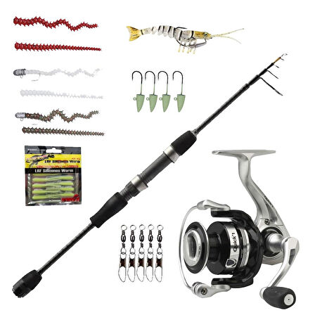 YekOutdoor Okuma LRF Olta Ful Silikonlu Set Okuma Lrf-Tele-706UL 210cm 1-8 gr Lrf Kamışı&Dam Quick 1 2000 Fd 3+1 bb Olta Makinesi 