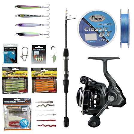 YekOutdoor LRF Olta Seti Okuma Teleskopik Lrf 210cm 1-8 gr Lrf Kamışı&Okuma Acuador ACU-1000A 3+1BB Olta Makinesi