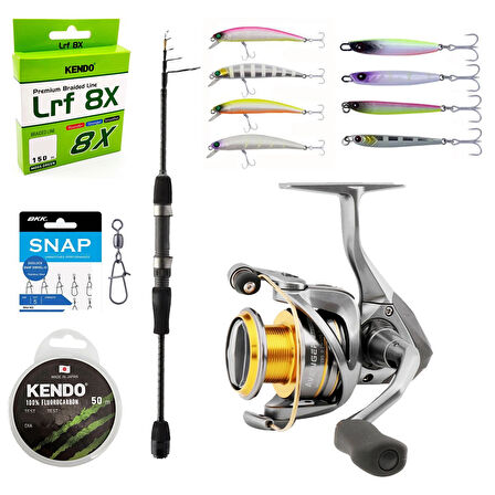 YekOutdoor Profesyonel LRF Seti Okuma 210cm 1-8 gr Lrf Kamışı&Okuma Avenger AV-1000a Olta Makinesi