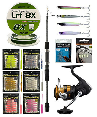 YekOutdoor Arrow Worm LRF Seti Okuma Lrf-Tele-706UL 212cm 1-8 gr Lrf Kamışı&Shimano Makina FX 2500 FC HG