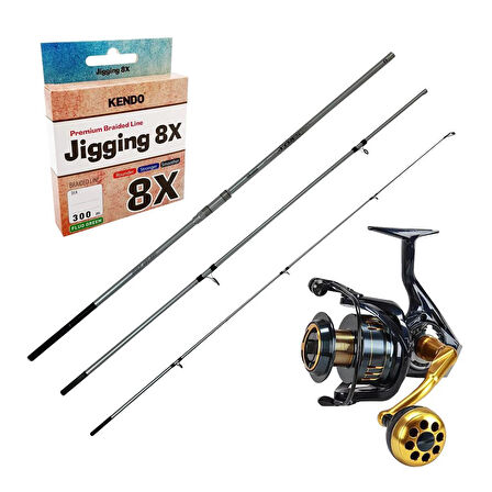 YekOutdoor Yüksek Kalite Olta Seti Okuma Azores Surf 430cm 3 parça Surf Kamışı&Okuma Salina SA-8000A Blue 6+1BB Olta Makinesi