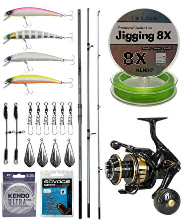 YekOutdoor Profesyonel Olta Seti Okuma Azores Surf 430cm 3 parça Surf Kamışı&Okuma Tesoro 8000PA Olta Makinesi