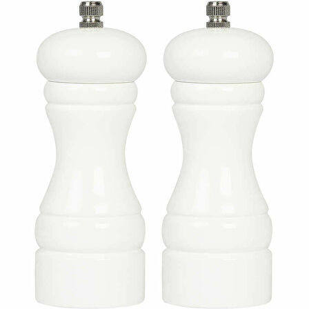 Biradlı Karabiber-Tuz Değirmen Seti ( Beyaz )