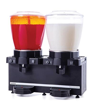 SAMIXIR Panoramik 22 Twin Fıskiyeli ve Karıştırıcılı Soğuk İçecek Dispenseri 22 L + 22 L SM44.AB