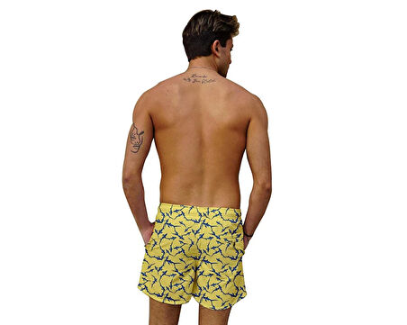 Miami Beach 195 Sarı Dijital Erkek Sort 195-SARI-DIJITAL-ERKEK-SORT Erkek Şort Mayo Sarı