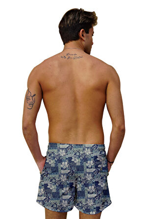 Erkek Havuz Deniz Şort Desenli 197 | XXL
