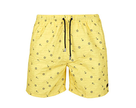 Miami Beach 204 Sarı Desenli Erkek Sort 204-SARI-DESENLI-ERKEK-SORT Erkek Şort Mayo Sarı
