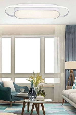 Modern Led Avize Plafonyer Üç Renkli Beyaz
