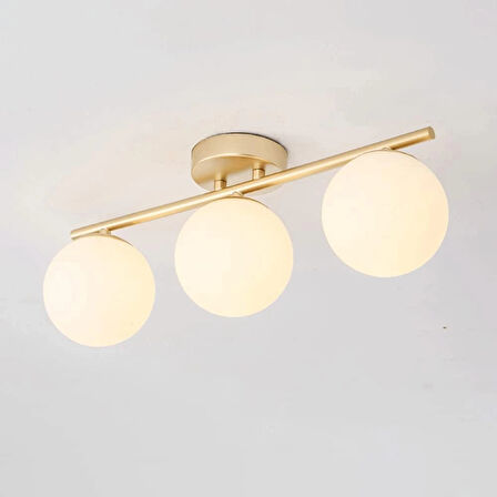 Rsylight 3'lü Modern Eskitme Kaplama Sıralı Camlı Avize ve Sarkıt Avize