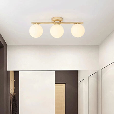Rsylight 3'lü Modern Eskitme Kaplama Sıralı Camlı Avize ve Sarkıt Avize