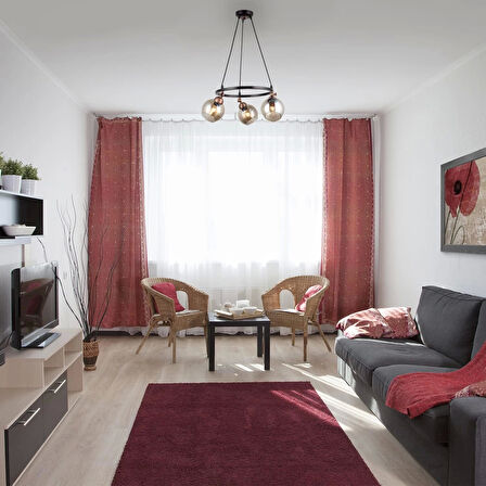 Serta 3'lü Çemberli Siyah Bakır Sarkıt Camlı Avize
