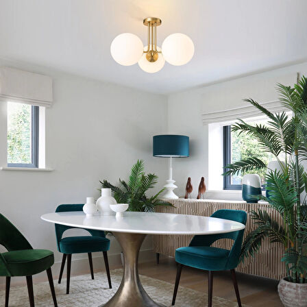 Rsylight 3'lü Modern Eskitme Kaplama Plafonyer ve  Camlı Plafonyer