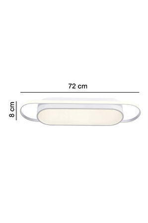 Modern Led Avize Plafonyer Üç Renkli Beyaz Kumandalı