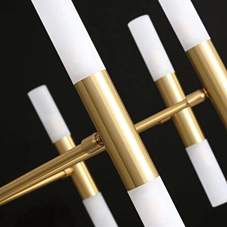 Ledli Plafonyer Modern Aydınlatma Gold Sarkıt Ledli Salon Avize