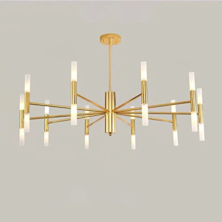 Ledli Plafonyer Modern Aydınlatma Gold Sarkıt Ledli Salon Avize