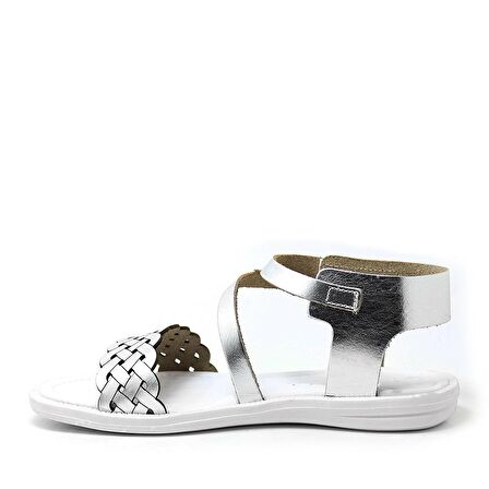 Artico Etoile Hakiki Deri Vaketa Gümüş Gri Kız Çocuk Sandalet