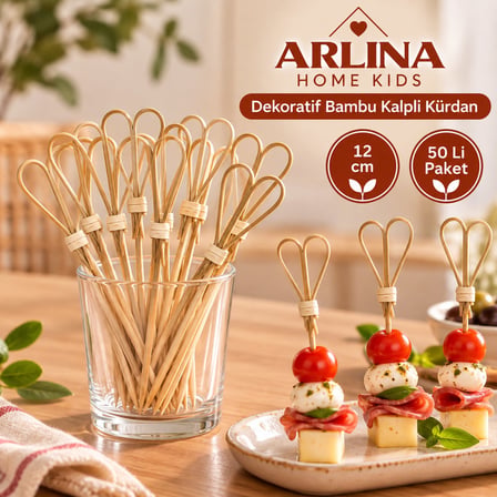 Dekoratif Bambu Kalpli Kürdan 12 CM 50'li Paket